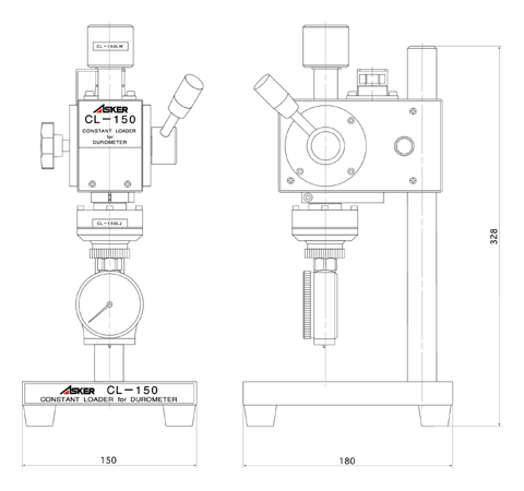 ASKER 高分子計器株式会社　ゴム硬度計補助装置　定圧荷重器　CL-150L型